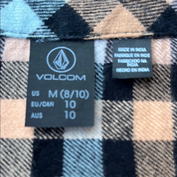 Volcom Kids Checkered Shirt - Blue, Brown, and Black - Picture 6 of 13